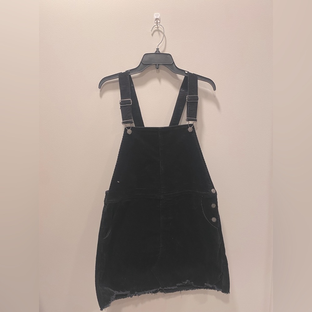 NWT Black corduroy overall dress